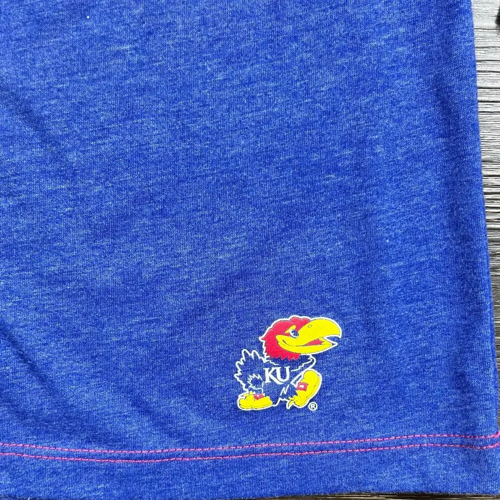 Women's‎ Coliseum KU Jayhawks along Sleeve Shirt Small Blue RockChalk NCAA